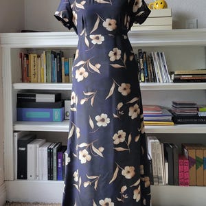 1990s Empire Waist Floral Maxi Dress