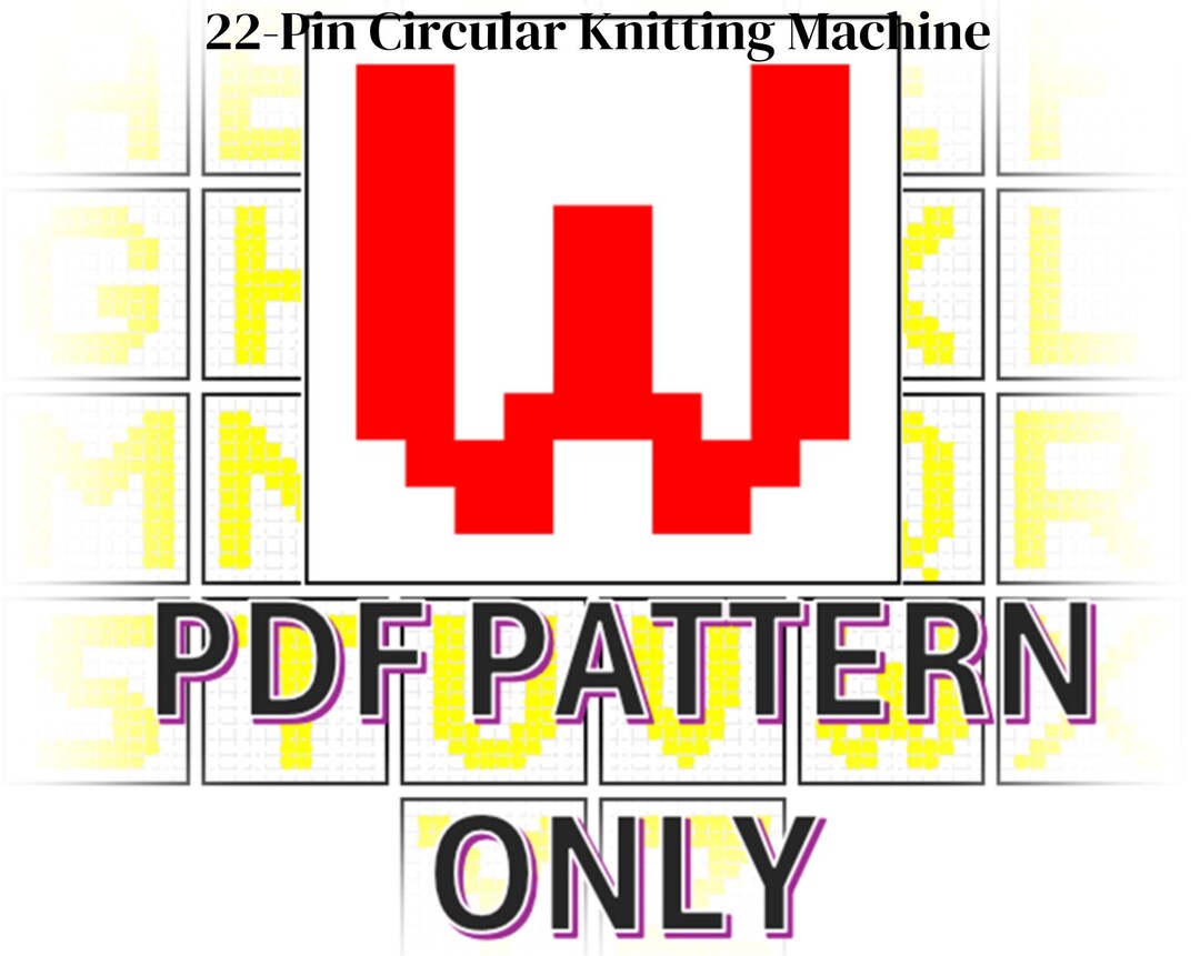 Letter W - 22-pin Circular Knitting Machine Blanket Pattern PDF - Etsy