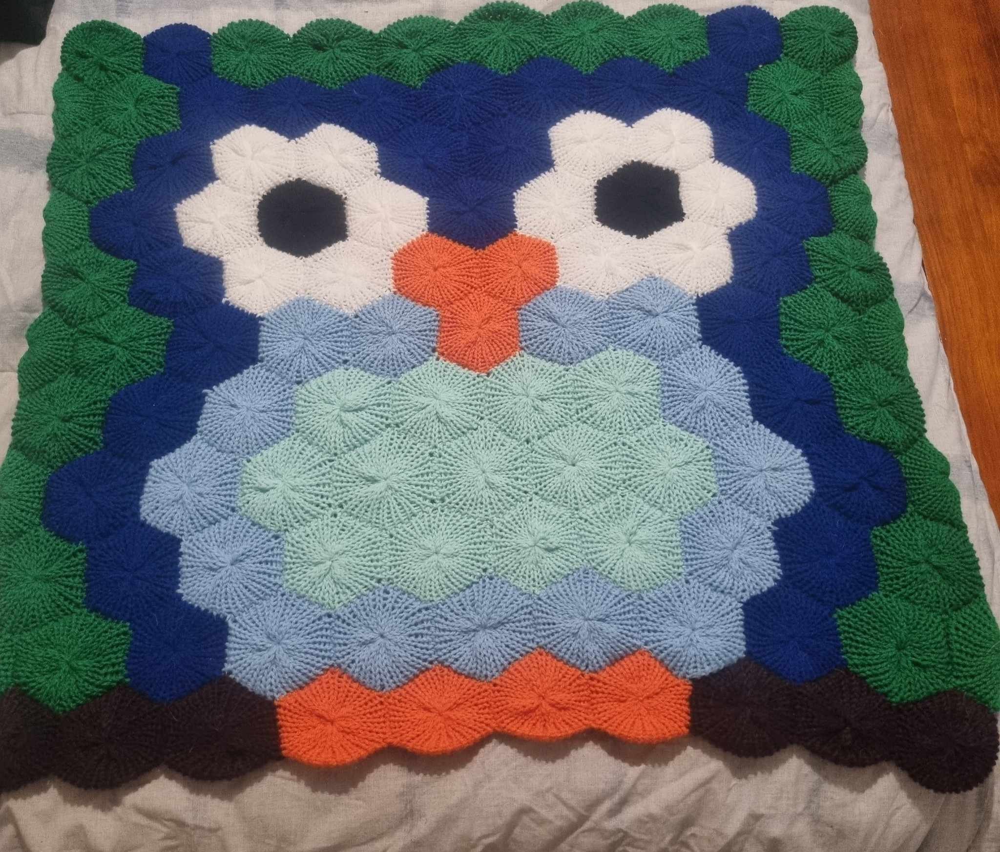 22 pin Circular Knitting Machine Owl Blanket