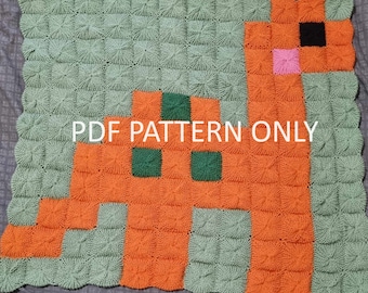 PATTERN - 22 pin Circular Knitting Machine Dinosaur Blanket