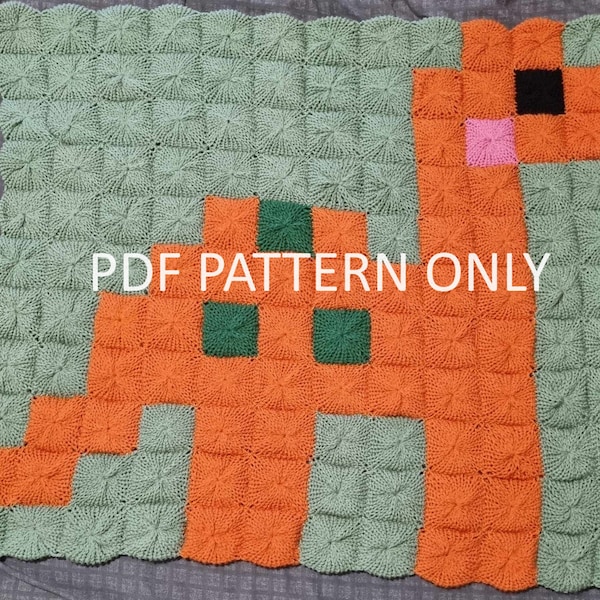 PATTERN - 22 pin Circular Knitting Machine Dinosaur Blanket