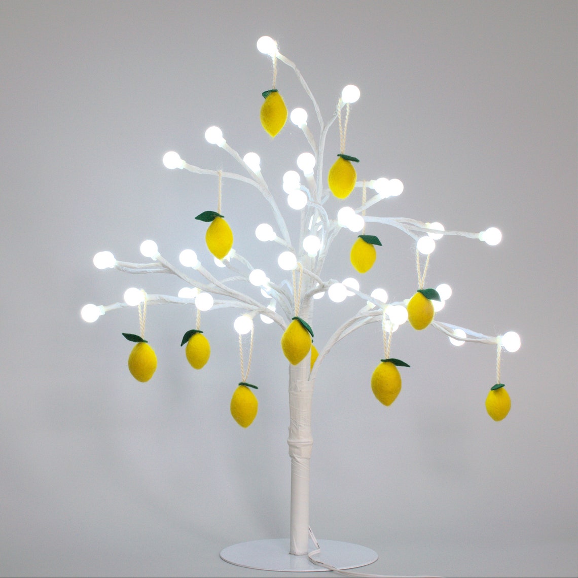 Mini Felt Lemon Hanging Decorations. Set of Three Miniature Etsy