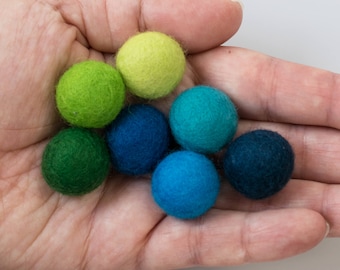 Felt Fidget Marbles Set. Natural wool sensory fidget toy. Calming office decor. Wellness, stress and anxiety relief, desk accessory.