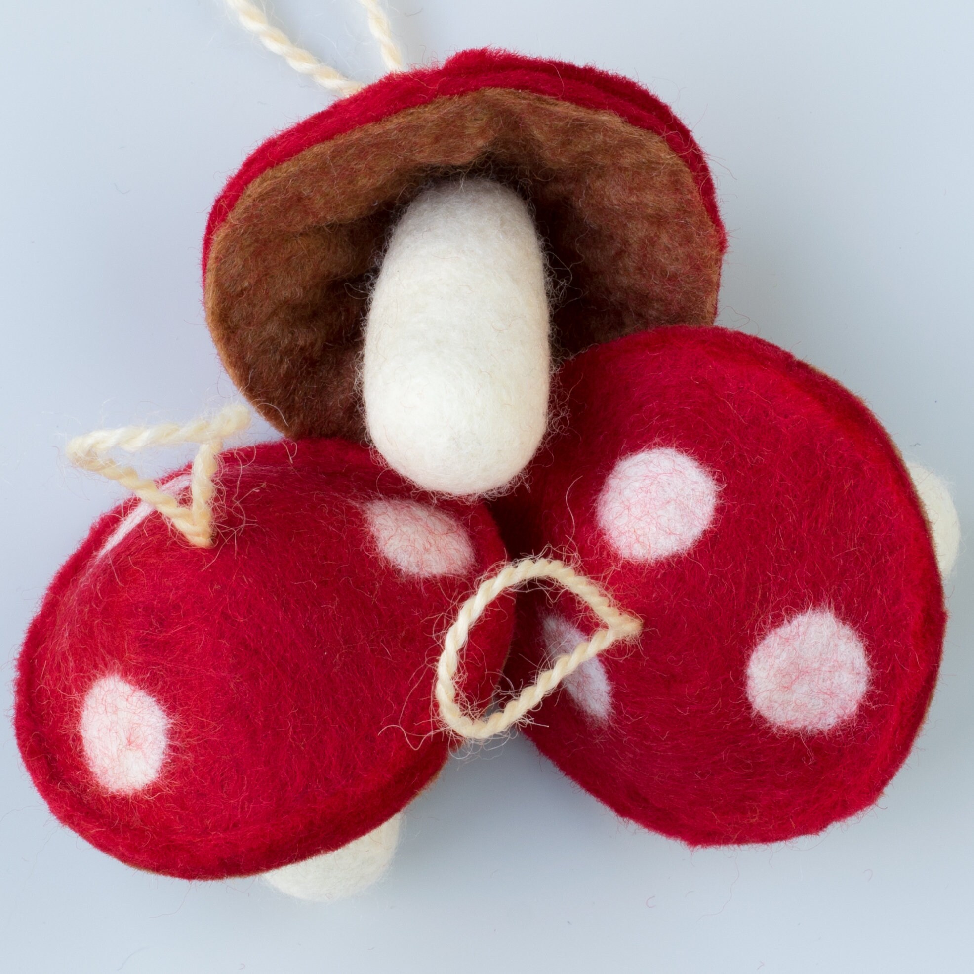 Felt Mushroom Set. Three Mushroom Hanging Decorations. Etsy UK