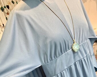 long sleeve pale blue dress