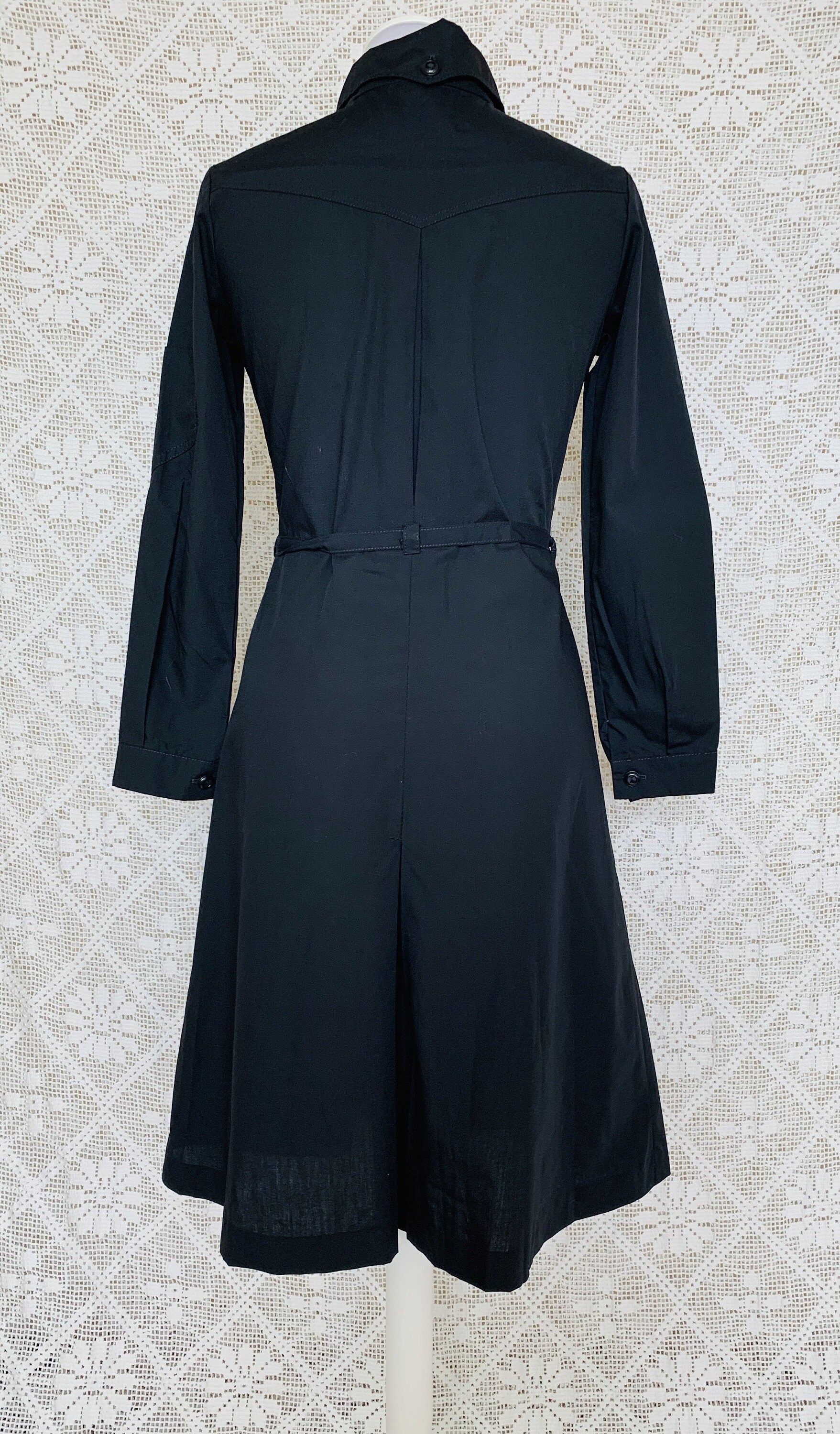 Vintage 70s Black Shirt Dress Size XXS | Etsy