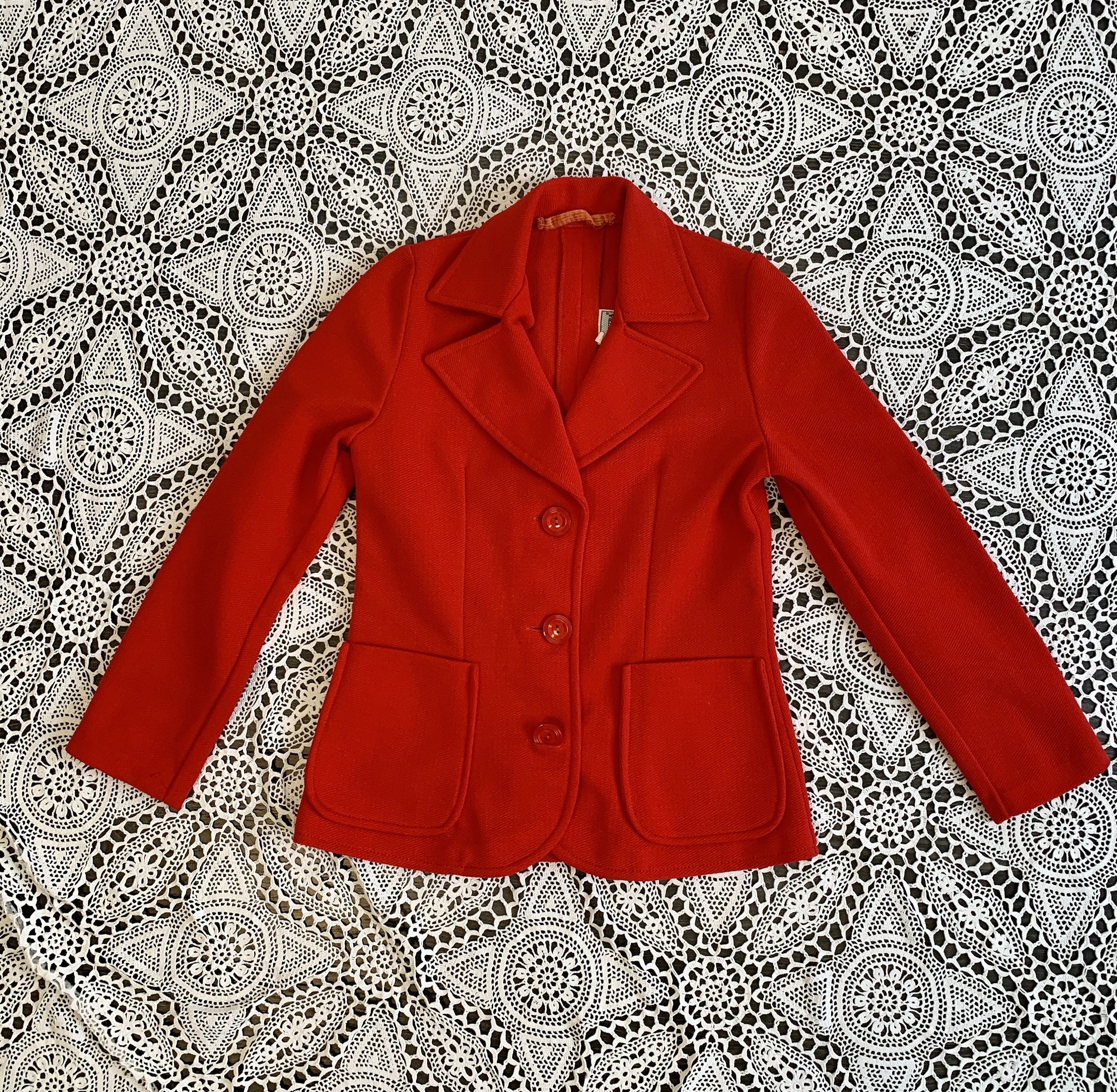 Image of Vintage Spring Red S Fitted Jacket - Size Xs