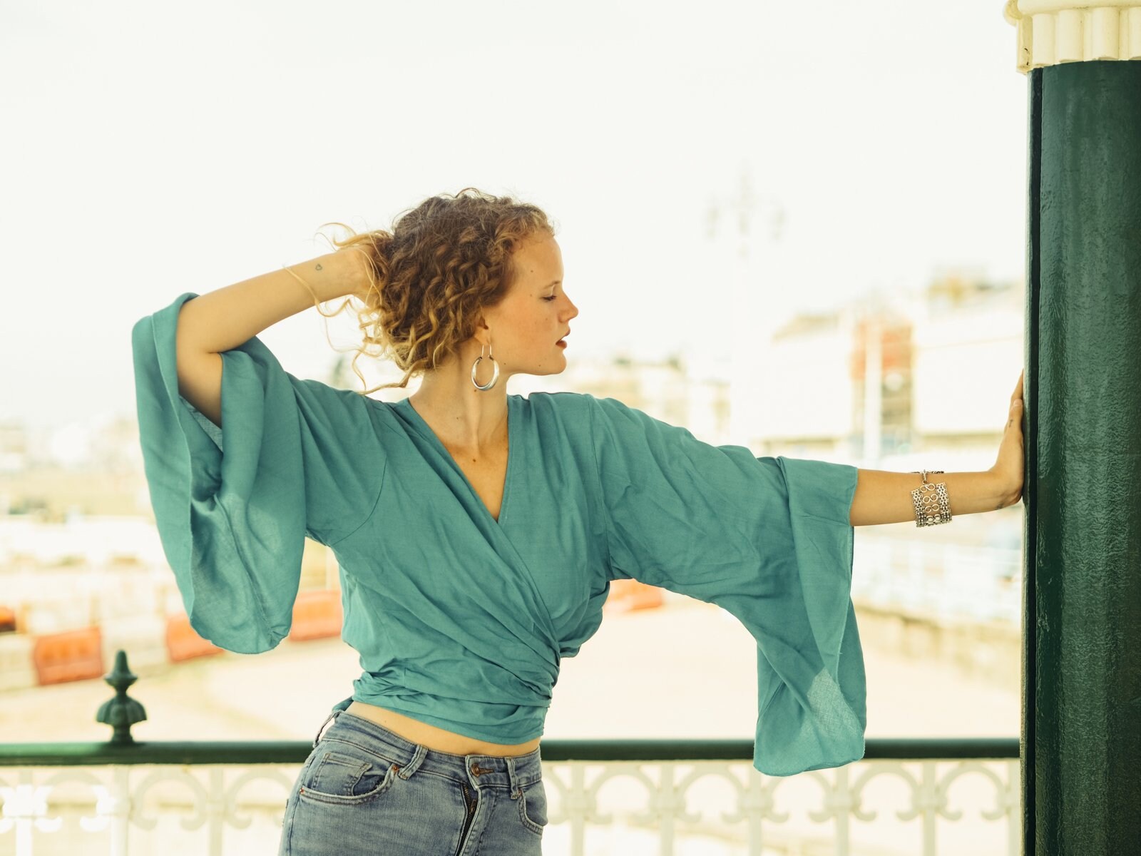 Bell sleeves top Etsy España