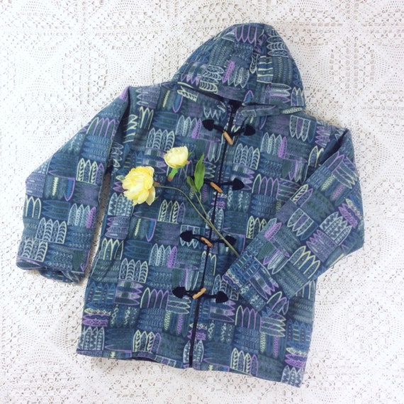 Vintage Fleece Cardigan Jacket - Smokey Blue, Lila