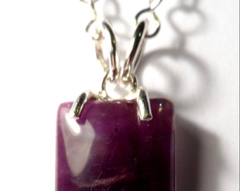 Sterling Silver Amethyst Gemstone Necklace - 100% Handmade - Solid .925 Sterling Silver - Genuine Amethyst - February Birthstone