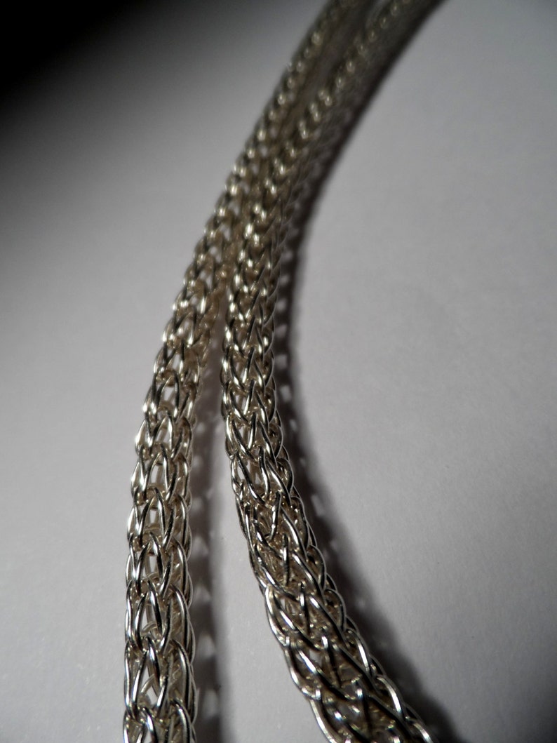 Pink / Purple Sea Sediment Jasper on .999 Fine Silver Viking Knit chain 100% Pure Silver Genuine Silver & Gemstone image 5