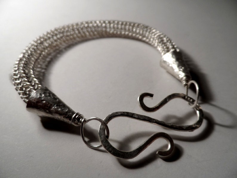 Fine Silver Viking Knit Bracelet Polished Traditional Genuine .999 Fine Silver Vikings Ragnar Odin Thor Floki image 1