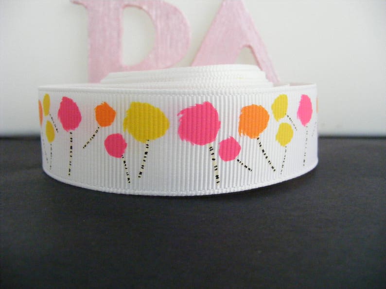 Grosgrain Ribbon by the meter #4477 Abstract Flowers 22mm 7//8/"
