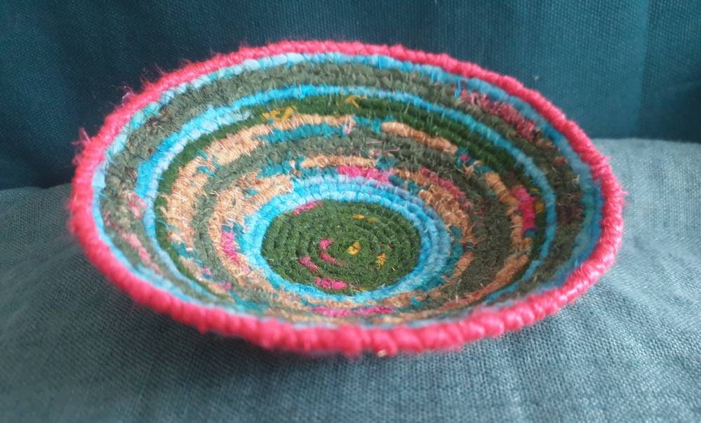 Panier Textile Bobo Ethno Chic, Tissus Indiens, Multicolore, Unique, Fait Main, Original, Décoratif