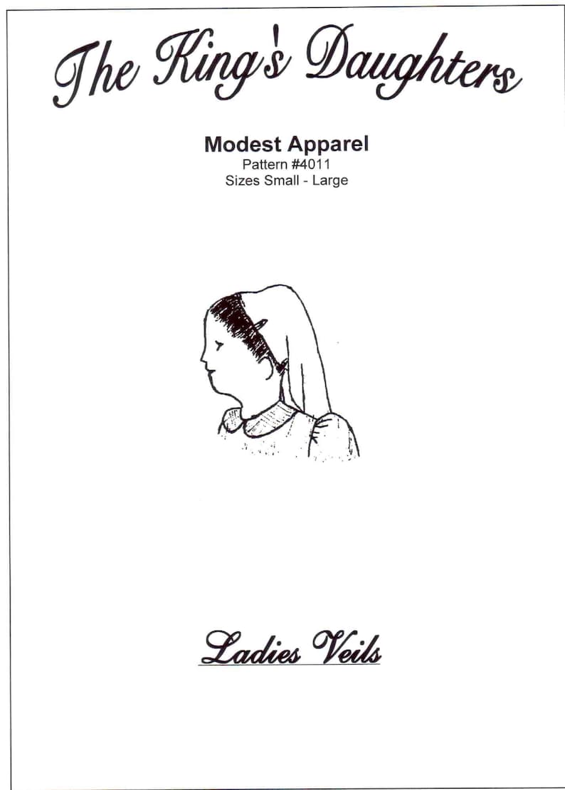 Ladies Head Covering / Veil Sewing Pattern by The King's Daughters 4011 Amish / Mennonite image 1