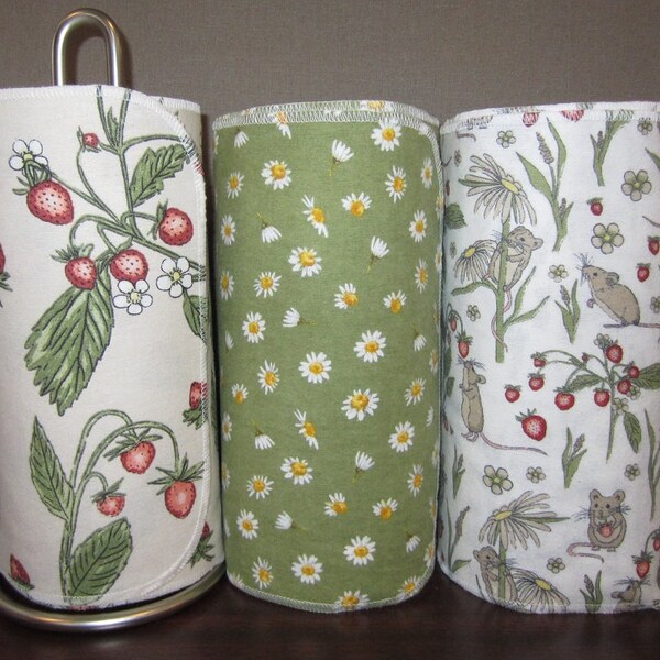 Paperless "Paper" Towels - 10"x14" - 100% Cotton Flannel 1-Ply / Reusable UnPaper Towels / Cloth Napkins / Wipes / Kitchen Decor