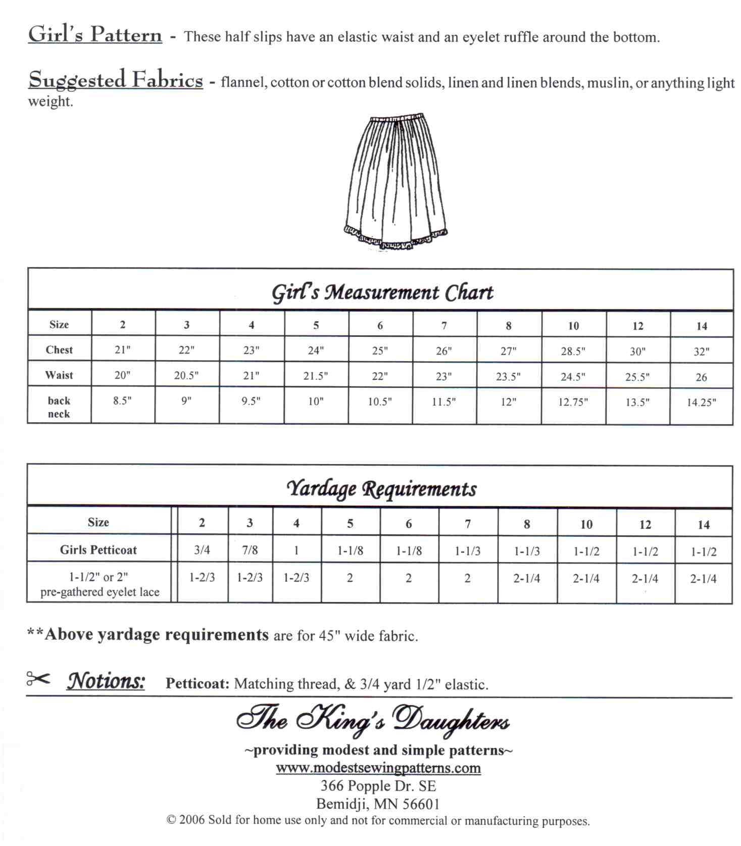 Girls Petticoat / Half Slip Sewing Pattern by the King's Etsy