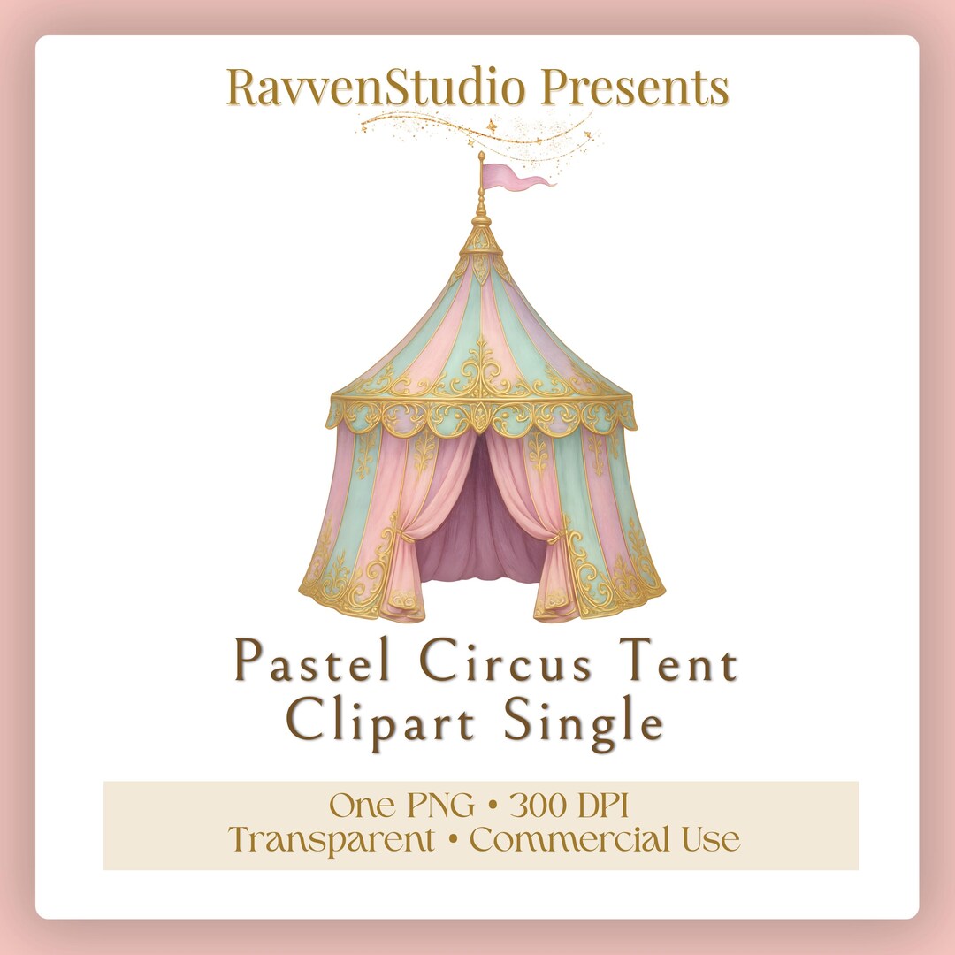Pastel Circus Tent Clipart | Carnival Illustration | 300 DPI ...