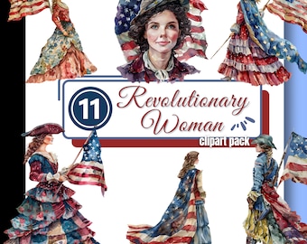 Imágenes prediseñadas de mujeres patrióticas, Día de la Independencia de EE. UU., Bandera de Estados Unidos PNG, Imágenes prediseñadas del 4 de julio, Descarga digital, Uso comercial PNG 4 Creators