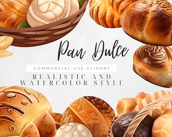 Concha Png | Pan Dulce Clipart | Süßes Brot png | Digitaler Download | Latina Dessert | Mexikanisches Süßes Brot | Mexiko Foods | Packung mit 19 Bild