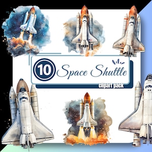 Spaceshuttle clipart, ruimtevaartuig PNG, astronomie PNG, ruimteverkenning clipart, digitale download commercieel gebruik, ruimte clipart voor makers