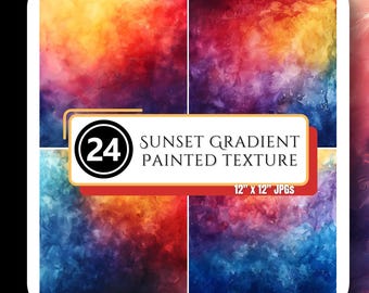 Sonnenuntergang Textur JPG 12 "x 12" Aquarell Farbverlauf Rot Himmel Farbe Digitales Papier Scrapbooking Junk Journal Instant Download hochwertige Grafiken