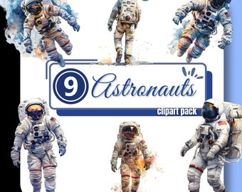 Astronaut Clipart, Space Clip Art, Science PNG, Outer space Clipart, Digital Download, Commercial Use, Astronomy graphics for Creators