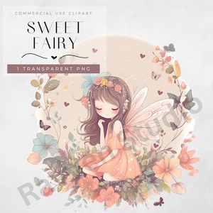 Sweet Fairy Clipart for Sublimation | Digital Download | Instant Download | Clipart | Fairy Clip Art | Fairytale Art | Soft Fairy Art Print