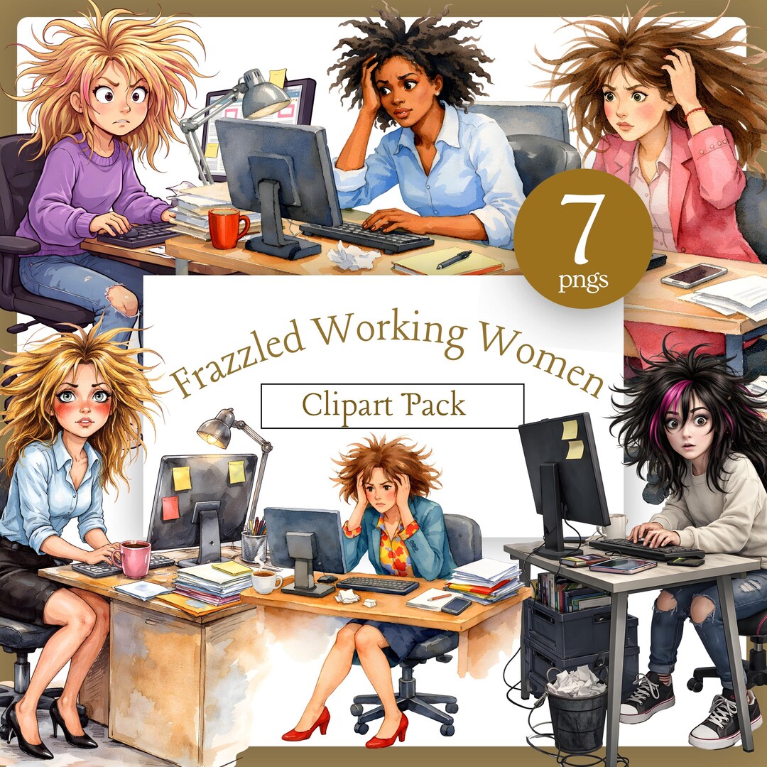frazzled-working-women-clipart-pack-school-desk-office-girl-quirky