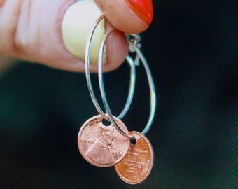 Mini Penny Earrings