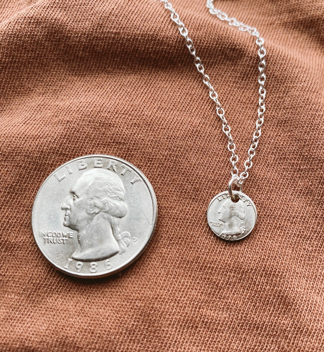 Mini Quarter Necklace - Etsy Mini Quarter Necklace - Etsy