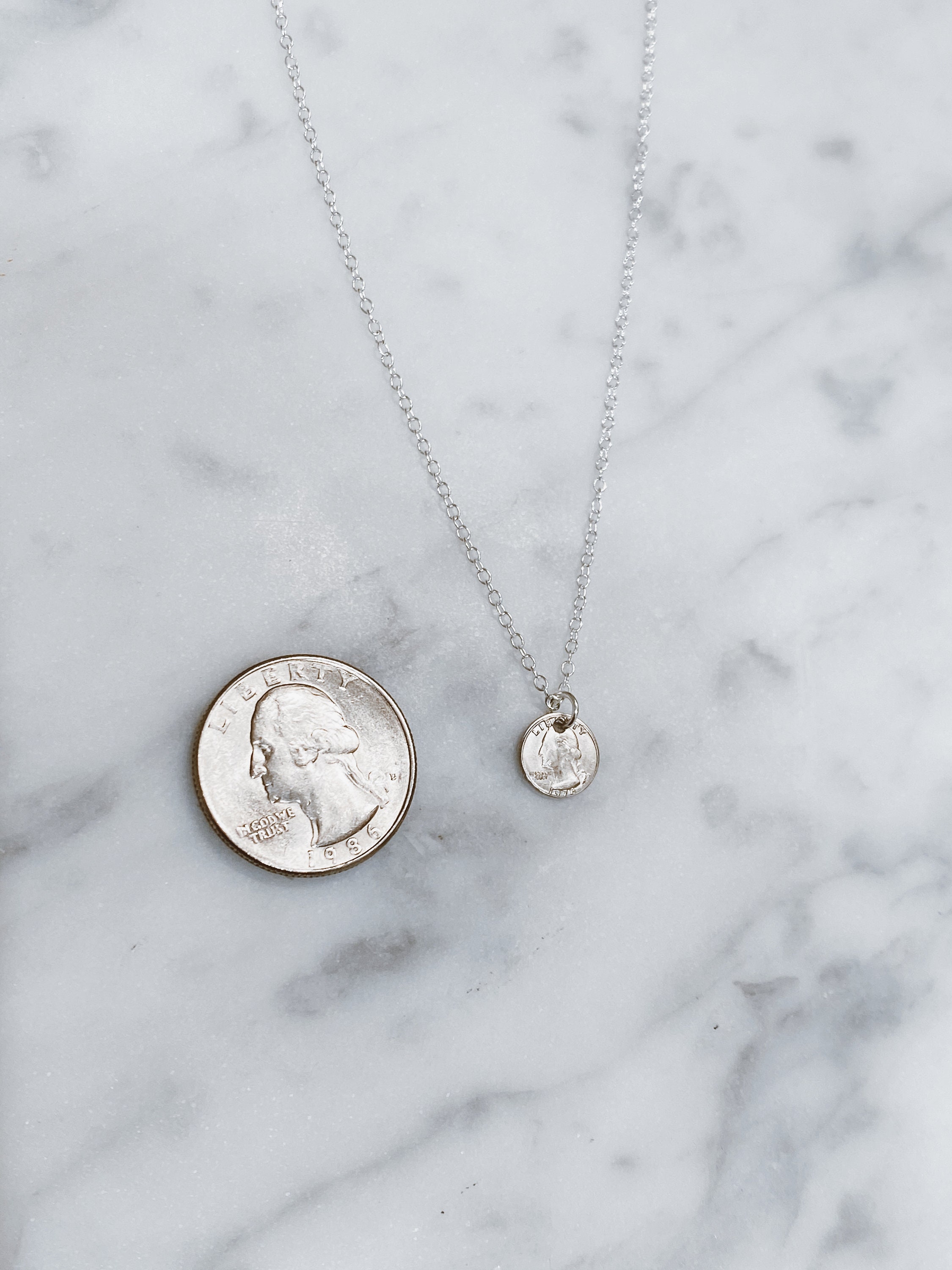 Mini Quarter Necklace - Etsy Mini Quarter Necklace - Etsy