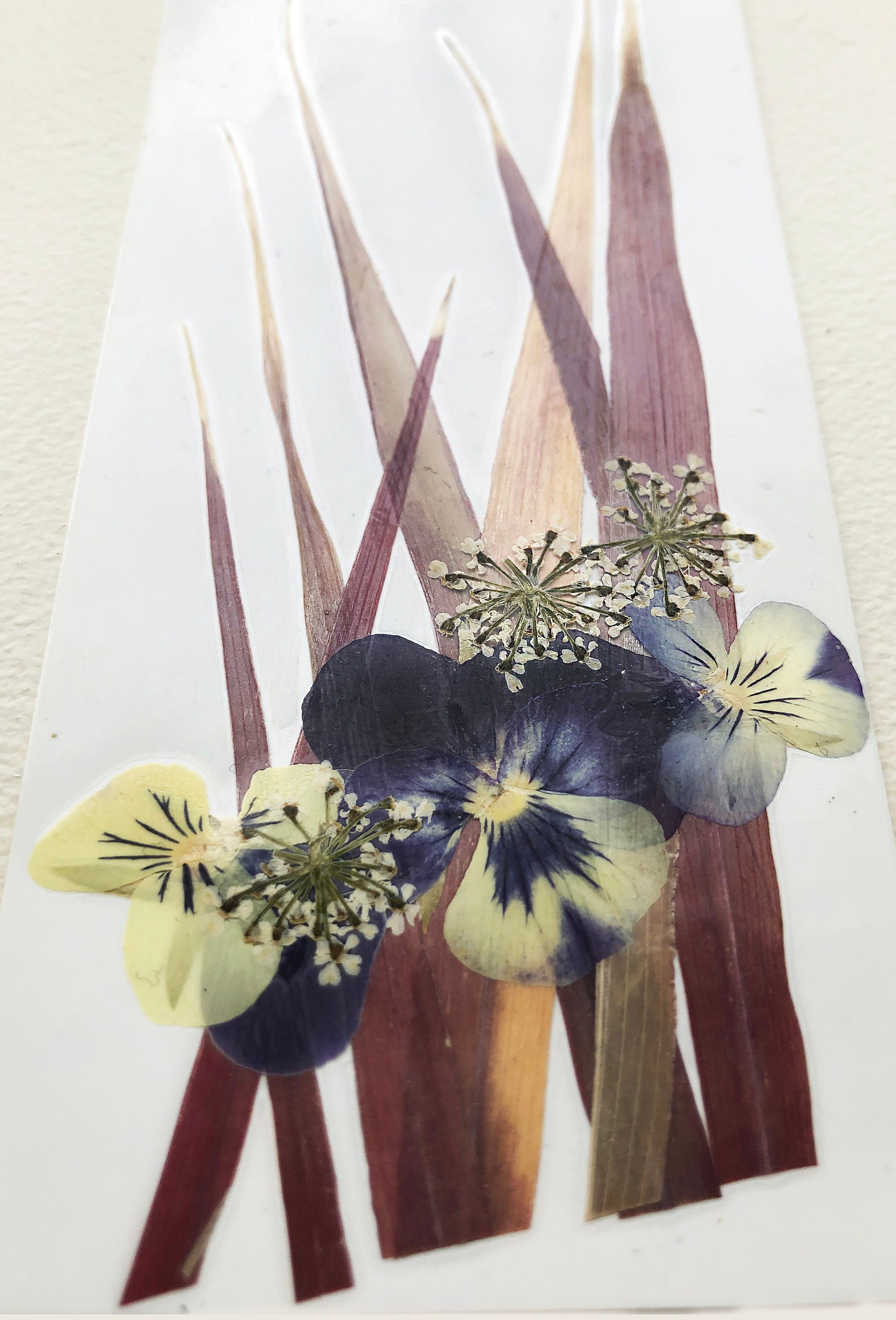 Pressed Violas Bookmark Gift Aesthetic Natural Floral Bookmarks Viola