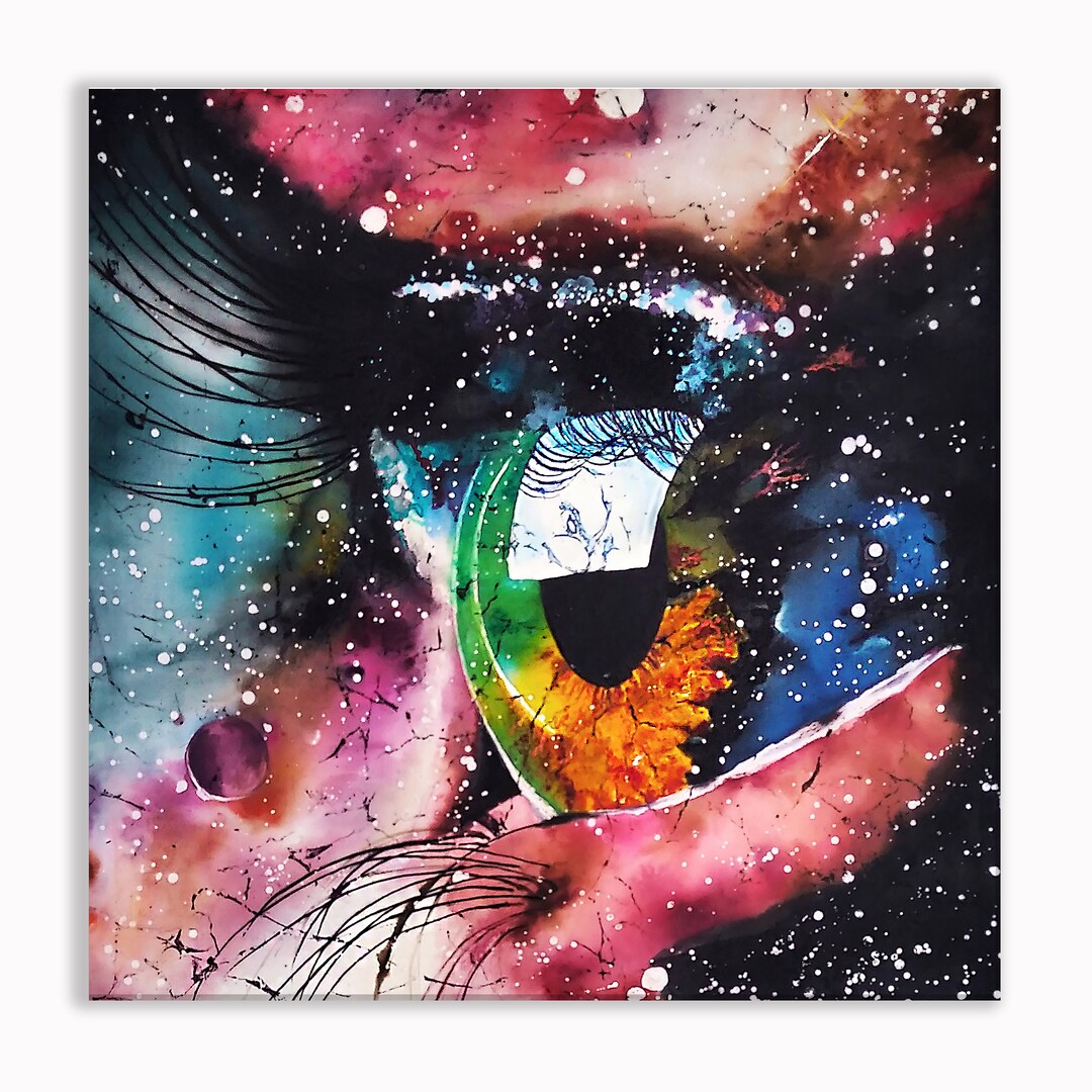 Batik Eye Color Eye Space Batik Art Print, Eye Wall Art Square Canvas Gallery Wrap 2020 ...