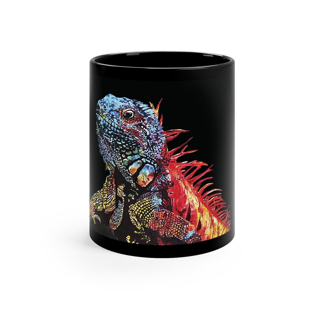 Colorful Iguana Ceramic Mug, Accent Coffee Mug, Iguana Lover's Gift ...
