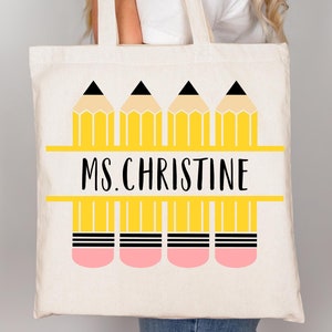 Fourre-tout pour professeur| Cadeau de remerciement pour enseignant | Toile cadeau personnalisée pour professeur | Cartable personnalisé| Cadeau de Noël pour professeur | Cartable pour professeur