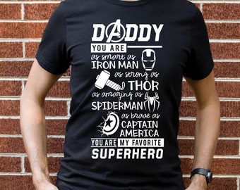 Chemise papa super-héros | Cadeau fête des pères| Chemise homme Avengers | Chemise de super-héros préférée| Premier cadeau de fête des pères| Chemise Fête des Pères| Cadeau papa