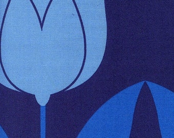 ART FABRIC - ThomasPaul, Seedling, Tulip, blue, flower, floral, 4 inch bloom, see coordinate, Michael Miller