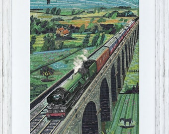 The Flying Scotsman Art Print – Steam Train Gift, Signed A3 Locomotive Collage
