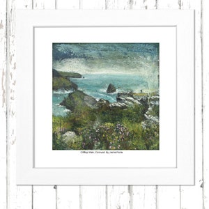 Clifftop Walk Cornwall, Signed Print
