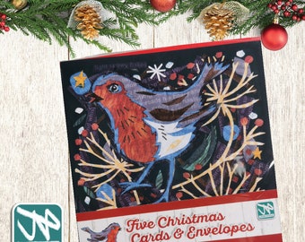 Five Christmas Card Designs made with the poetry of John Clare. In Packs of 5, 10 or 20. Greeting Card, Xmas Card, Gift, greetings, festive