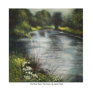 The River Nene, Titchmarsh. Signed Print