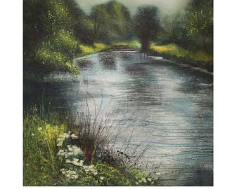 The River Nene, Titchmarsh. Signed Print