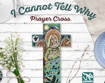 Handcrafted Prayer Cross: Oak Veneer Christian Wall Art by Jamie Poole