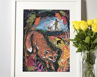 The Vixen By Jamie Poole. Wall Art, Print, Giclee, river, canal, art print, poetry art, Northamptonshire, A3 Print, contemporary design