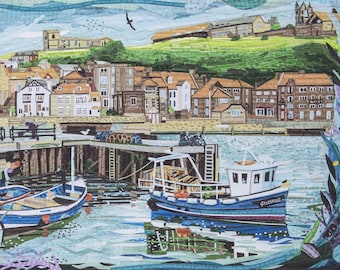 God's Grandeur, Whitby Harbour, Yorkshire, By Jamie Poole, print, Giclee, wall art, Signed Print, poetry, collage, design