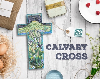 Calvary Cross, Wooden Wall Cross,Christian Wall Art,Christian Home Decore,  Hanging Cross, Home warming Gift,Wood Cross Wall Hanging