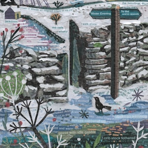 Sera d'inverno, John Clare, poesia, dipinto, giclée, stampa, poster, paesaggio, inverno, arredamento per la casa, arte murale.
