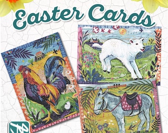 Large Easter Gift Card Pack, Greeting Card, Rooster, Lamb Card, Donkey Card, Easter, Set of Cards, A5 sized Cards, Bible, Christian