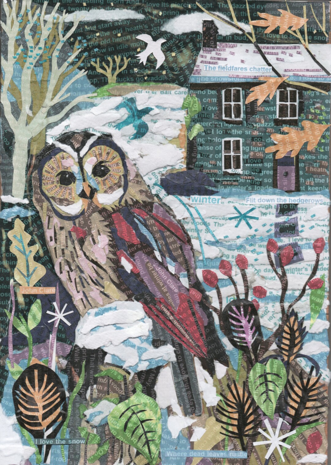 Barn Owl Art Print: British Wildlife Wall Art, John Clare Poetry ...